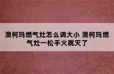 澳柯玛燃气灶怎么调大小 澳柯玛燃气灶一松手火就灭了